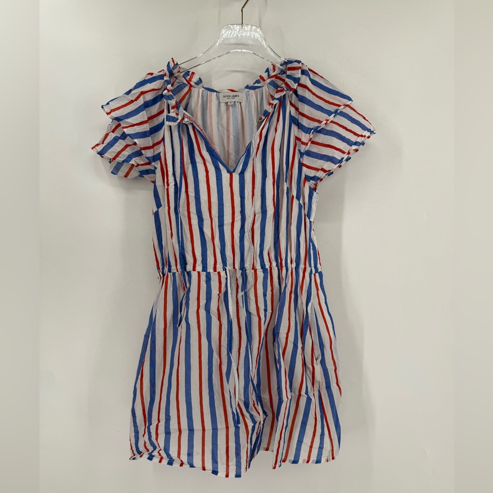 Olivia James the‎ Label blue and red striped dress size small